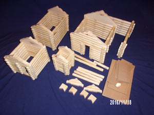 Log Cabin Building set: 250 pieces, handmade