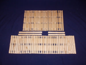 3 and 4-notch cabin-building logs, 64-pieces, handmade